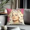 Fashion MMeghan Trainorer Cushion Cover Antidustmite Pillowcase Invisible Zipper Silky Short Plush Sofa Cushion Cover