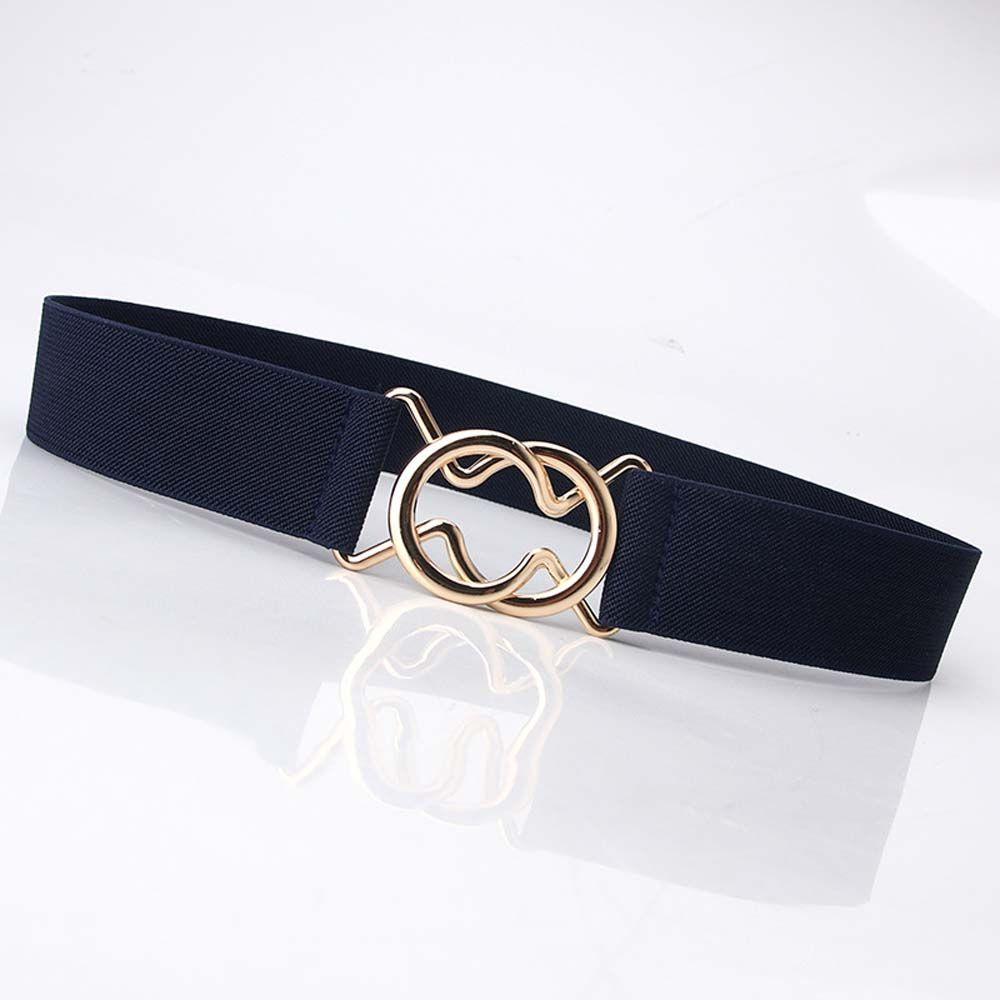 Knot Geometric Female Waist Strap Gold Round Buckle Belt Elastic Waist Belt Women Waistband