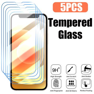 5 шт. защитное стекло для iPhone 14 13 12 11 Pro Max мини-защита экрана для iPhone 14 8 7 6 6S Plus X XR XS Max SE 2020 стекло