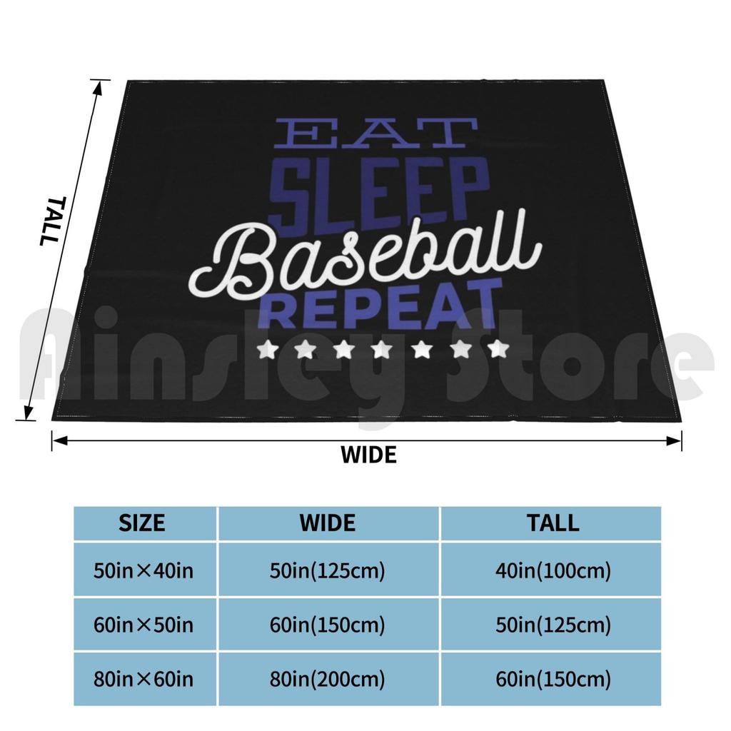 Repeat Eating Sleep Baseball Blanket For Sofa Bed Travel Baseball Team Teams Game Games Player Baseball Bat Bat