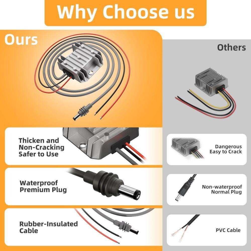 4.5A Step Up Power Cable 12V/24V to 57V Voltage Regulator for Starlink Gen 3 Travel