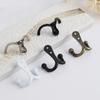 5pcs Double Head Coat Hooks Zinc Alloy Material Clothes Hook Towel Hook For Robes Coats Hats Keys Towels