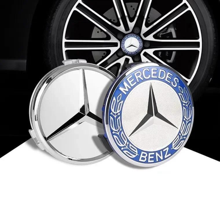 4PCS 75mm Metal Emblem Car Wheel Center Hub Cap Cover Badge For Mercedes Benz AMG GLK GLE GLC W203 W206 W220 W205 W211 W212 201 AW1 F552