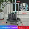 Floor-Standing Stainless Steel Movable Mop and Broom Holder - Punch-Free Bathroom Storage Organizer