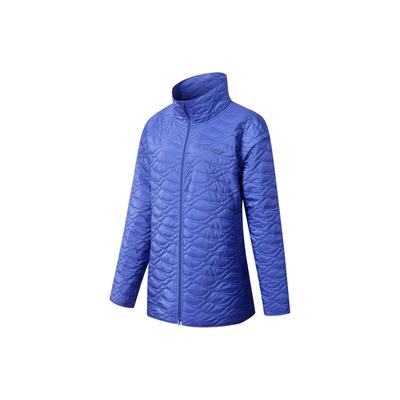 Однотонная куртка из плотного хлопка с воротником-стойкой и заниженной линией плеч, женские куртки светло-фиолетового и синего цвета SC1249062B-BL36