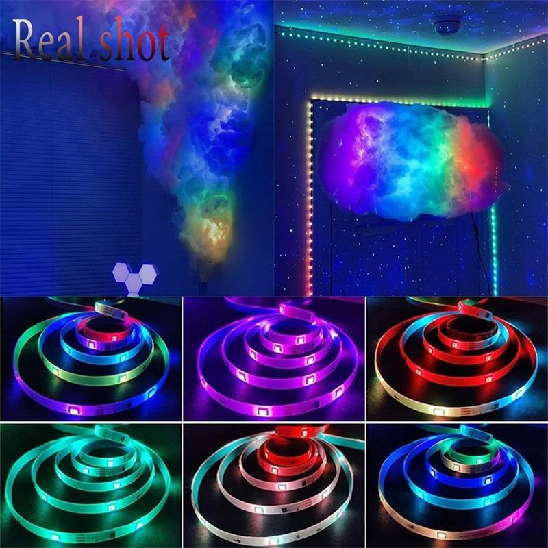 5В Светодиодная лента для подсветки телевизора RGB 5050, синхронизация с музыкой, светодиодная лента 1м-30м, гибкая диодная лампа, лента для освещения и украшения комнаты