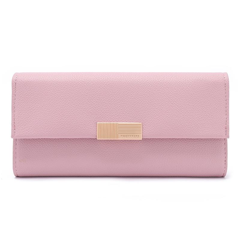Кошелек PU женский длинный многофункциональный большой емкости модный простой однотонный цвет сумка