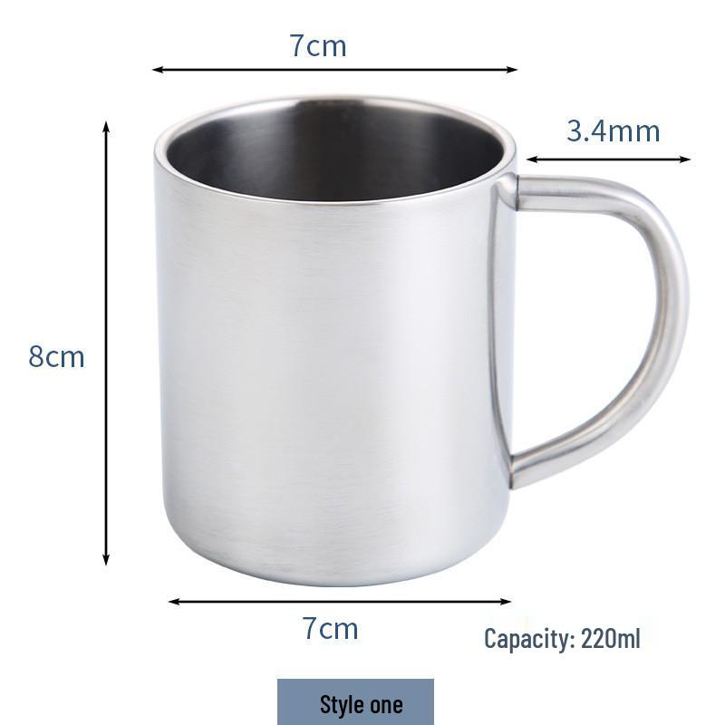 304 Stainless Steel Anti-Scald Double-Layer Water Cup for Kids and Students with Engraving