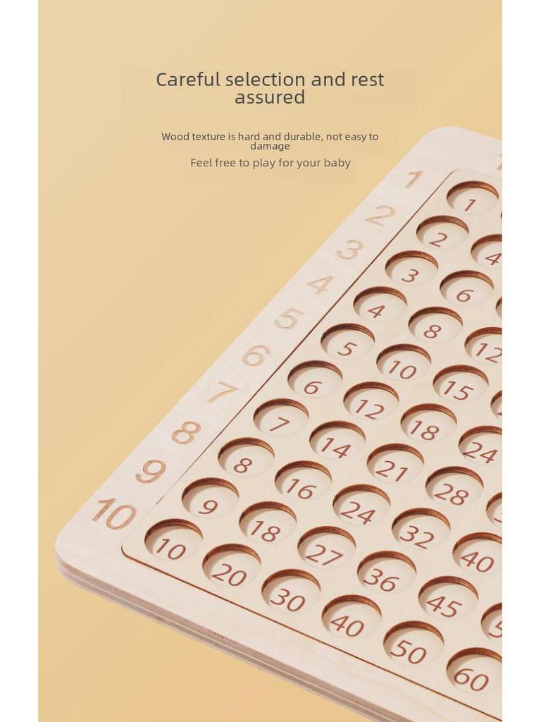 Colorful 3-in-1 Children's Early Education Puzzle: Multiplication Table & 1-100 Number Toys