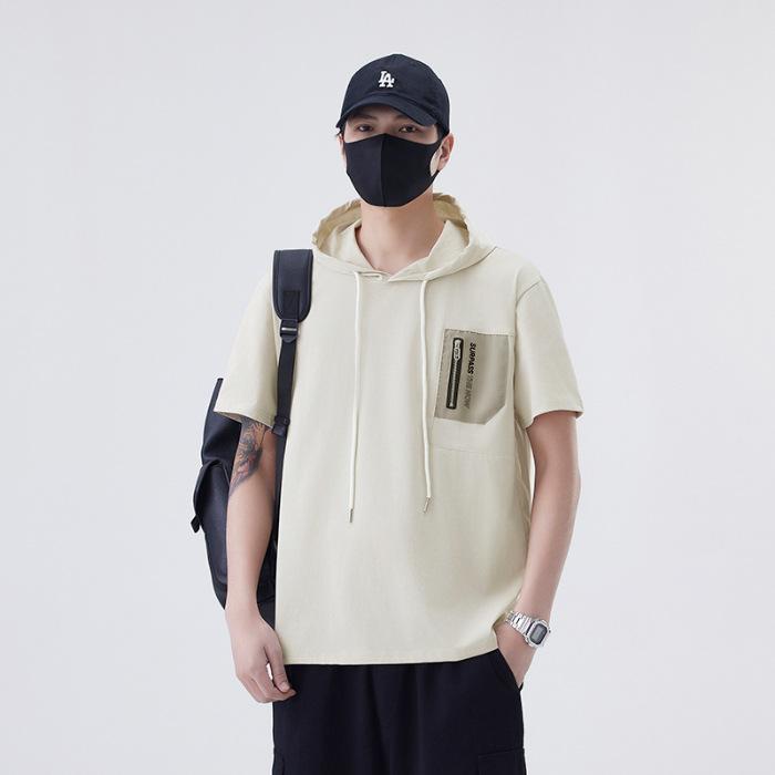 New Summer Style Boy Polo Shirt Casual Wear Short-sleeved Oversized Round Neck T-shirt Hooded Breathable Fabric Practical Daily Use