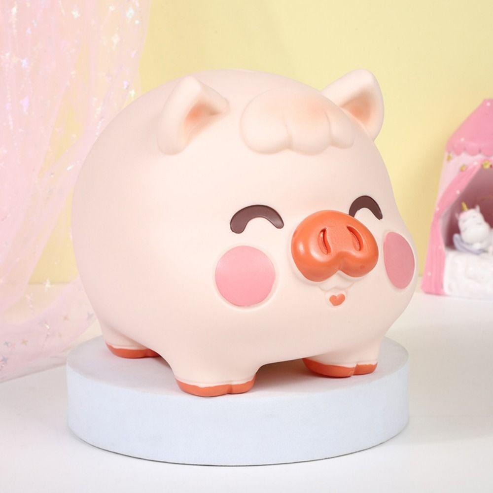 Мультяшная свинья копилка ПВХ банка для сбережений украшение забавная животная банка для сбережений домашний декор
