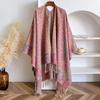 Winter Women Poncho Warm National Style Large Shawl Paisley Print Thickening Blanket Luxury Scarf Female Cloak Pashmina