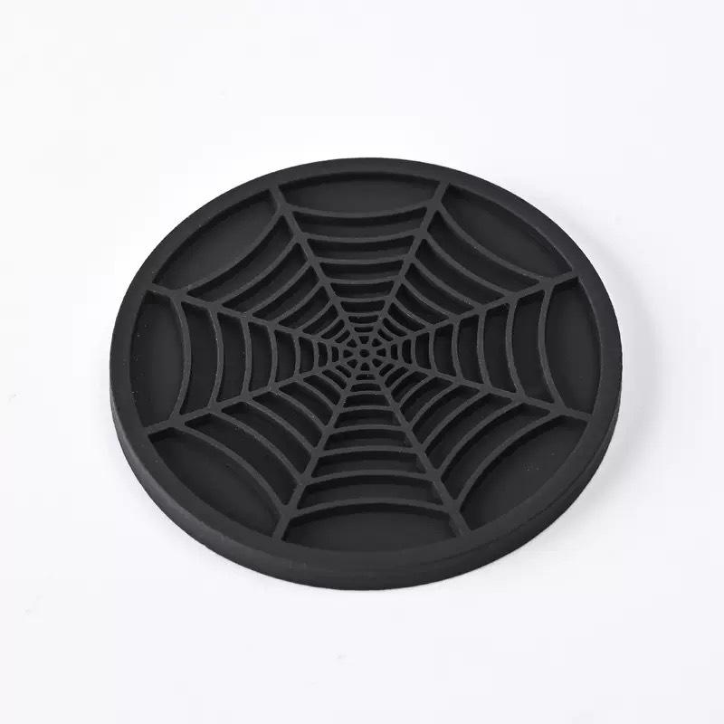 1Pair Creative Spider Web Silicone Car Coaster Anti-slip Cup Holder Mat Non-toxic PVC Auto Interior Accessories Multiple Colors