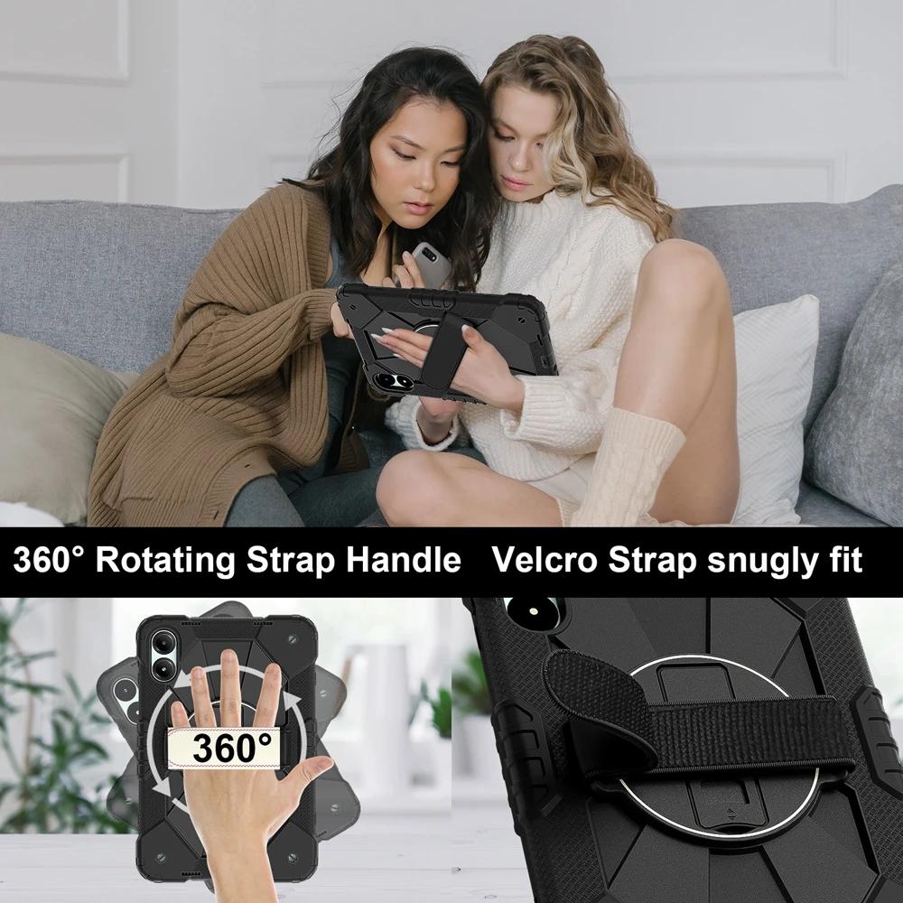 For Xiaomi Redmi Pad Pro 2024 5G 12.1 inch Case Kids Safe Silicon PC Shoulder Strap Shockproof Armor Stand Tablet Cover