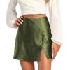 Women's  Skirt Skirt High Waist Zipper Satin Ribbon Lined Skirt Skirt
