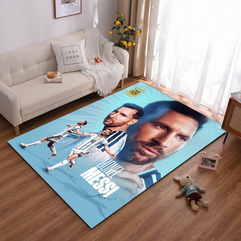 Lionel Messi Portrait Argentina Team Design Rug Non-slip rug suitable for living room and bedroom sofas sofas