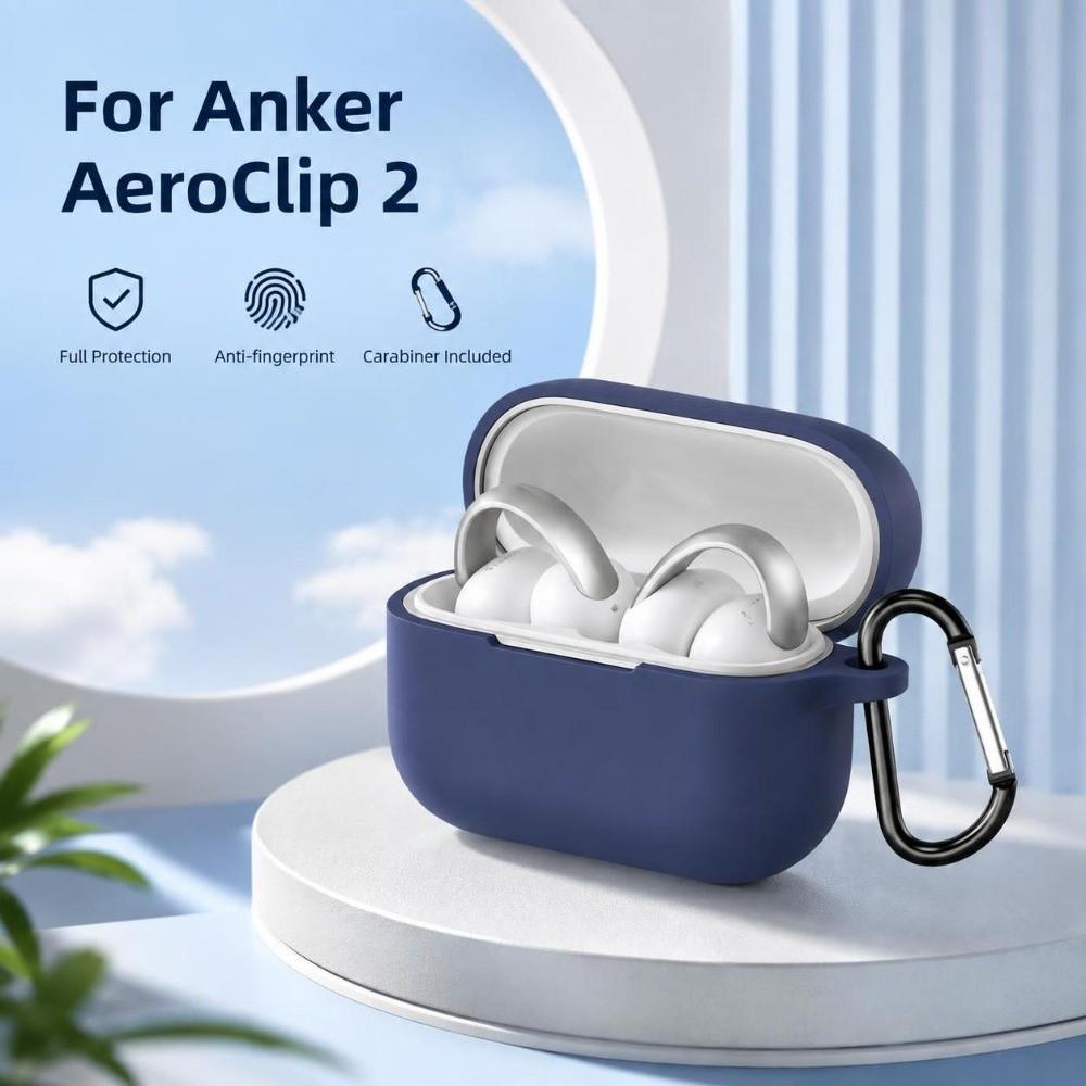 Anti-fall Bluetooth Earbuds Case Silicone Charging Box Shell Earphone Cover for Anker AeroClip 2