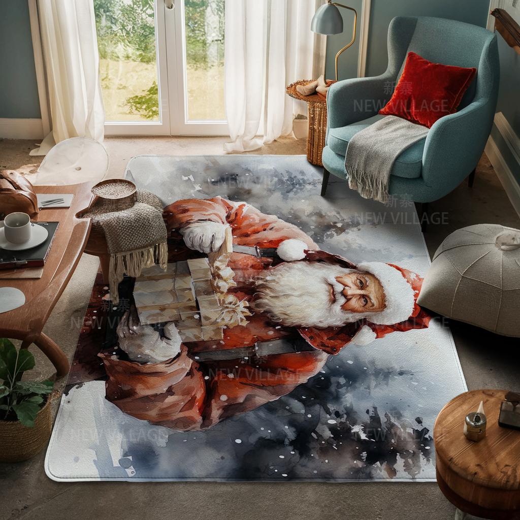 Ковер у входа в дом Домашний коврик у двери Гостиная Ванная Комната Ноги ванная комната Нескользящие коврики с водопоглощением для ванной Счастливого Рождества зима