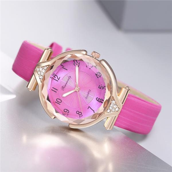 Минималистичные кожаные часы для женщин, повседневное платье, кварцевые часы, женские кристаллы, элегантные наручные часы