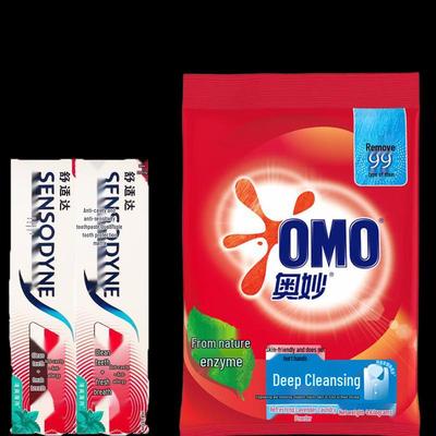 Набор: Зубная паста Sensodyne и стиральный порошок Omo