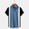 Men's Blue Stripe 3D Print Shirt Button Up Shirt Casual Shirt Summer Shirt Short Sleeve Daily Vacation Clothing