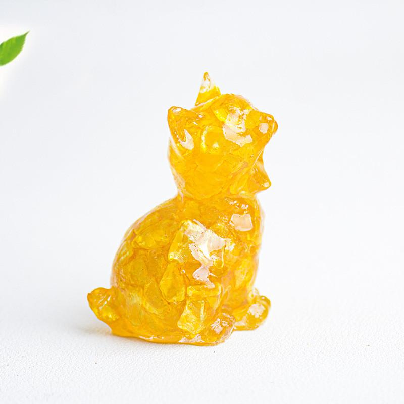 Water Crystal Resin Cat Figurine Office Home Decor Hatching Animal Tabletop Ornament For Gift