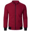 New men's plaid solid color cardigan sweater men's zipper stand-up neck sweater jacket