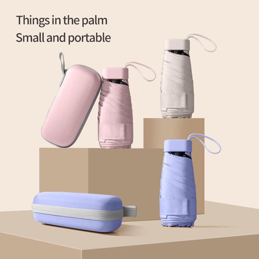 One Super Light Portable Small Folding Umbrella, with Box, Manual Opening, 5-fold Portable Sunshade, Fashionable Minimalist