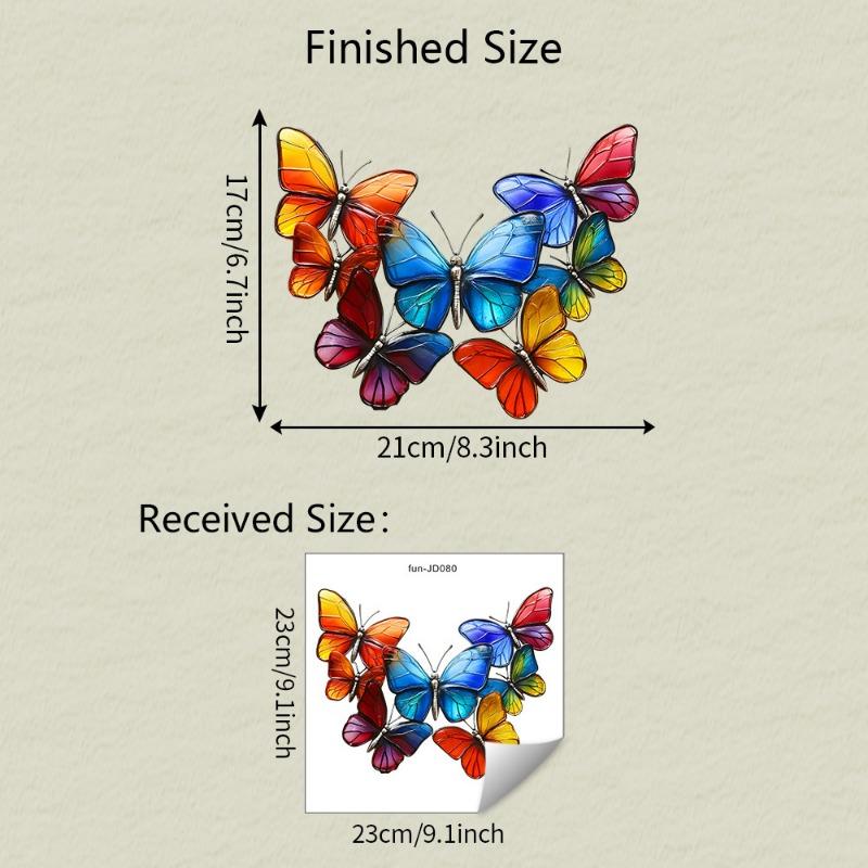 Fun-JD080 Colorful Painted Butterfly Glass Window Beautification and Decoration Electrostatic Uv Window Stickers Without Adhesive