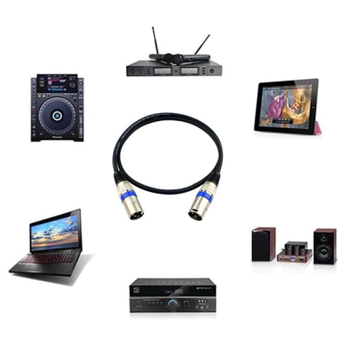 Microphone Cable, XLR Cable, XLR (Male) to XLR (Male) Audio Cable, XLR Connector 3-Pin Extension Cable (3m)