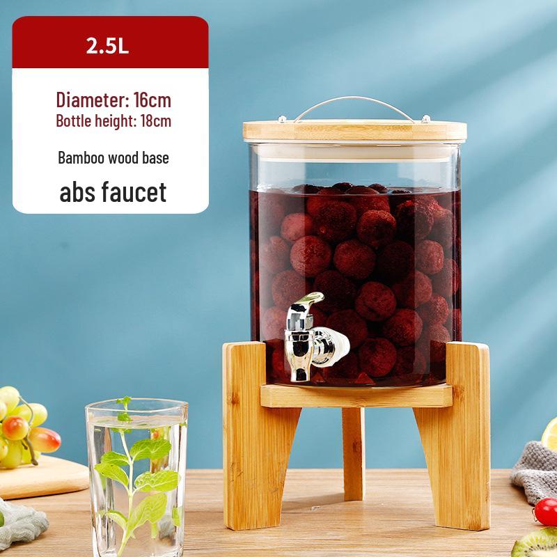 Термостойкая стеклянная бутыль для пивоварения вина с краном – Идеально подходит для вина, фруктового чая, лечебных настоев и напитков для самообслуживания