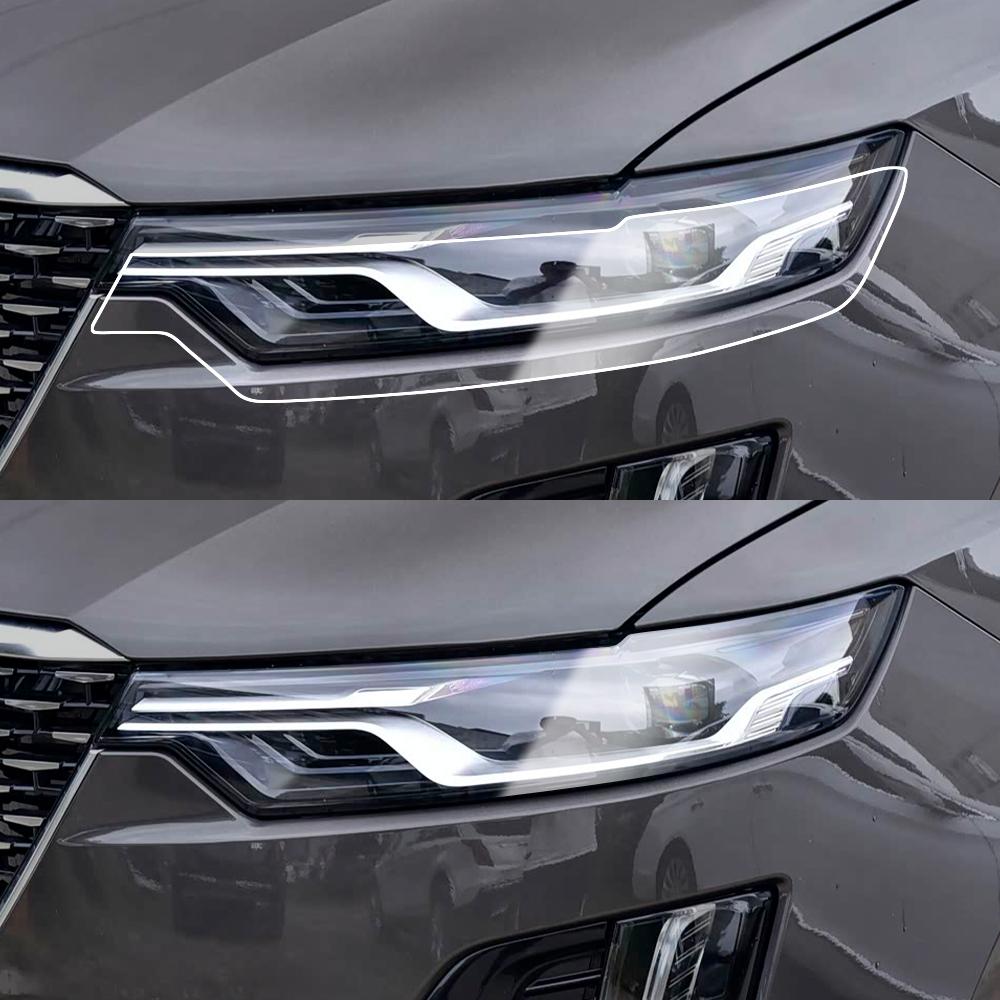 For Cadillac XT6 2019-2026 High Gloss Smoke Black Pre-Cut Headlight Protection Film TPU PPF Kit Anti-Scratch Vinyl Wrap Cover