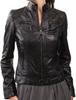 AL KHALID Style Women's Jacket Biker Stylish Real Soft Black Lambskin Leather Motorcycle
