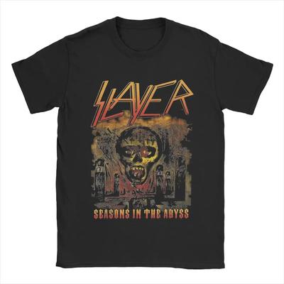 Футболки Slayer Orange Season In The Abyss Мужские Повседневные Футболки из Чистого Хлопка с Круглым Вырезом и Коротким Рукавом 4XL 5XL Топы#Цвет