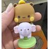 2Pcs Kawaii Panda Bear Figure Shaking Head Auto Center Console Ornament Cute Cartoon Miniatures