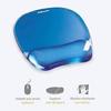 Tapis de souris - fellowes - crystal gel - ergonomique - repose poignet - transparent bleu