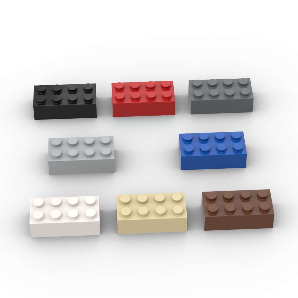 MOC 10 шт. 3001 2x4 Кирпичи Строительные Блоки Высокотехнологичная Пластина Доска Сборка Образовательные Частицы Идея Игрушки Детский Подарок на День Рождения