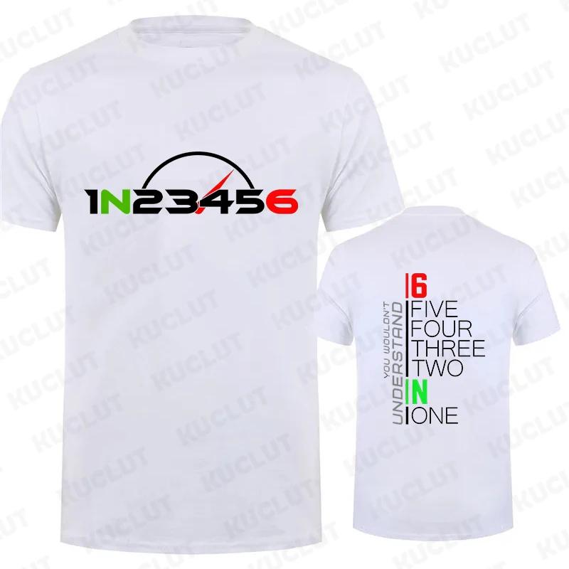 Motorcycle Gear 1N23456 Design Tshirt for Men Autocycle Motorbike Speedometer Personalized Print Game Tshirts Vintage T Shirts