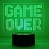3D светодиодный светильник GAME OVER, акриловая иллюзия, ночник, мигающий RGB, классный подарок, настольная установка, подсветка компьютера, украшение комнаты