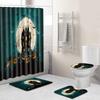 Halloween Shower Curtain Floor Mat Combination Four-Piece Set Bathroom Toilet Carpet Shower Room Foot Mat