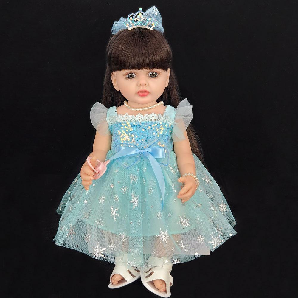 Реалистичная кукла-реборн из мягкого силикона 55 см 22 дюйма с одеждой, магнитной соской, бутылочкой для кормления, набором ручной работы, подарком на день рождения для девочки