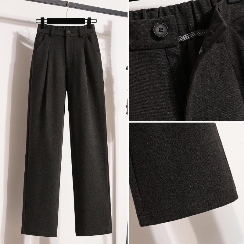 DIMANAF 2024 Большой размер Осень Зима Женские Новые Свободные Брюки Однотонные Брюки-галифе С Высокой Посадкой Базовые Повседневные Брюки Длинные Брюки