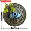 2d Flat 20*20cm, Evil Eye Wall Art, Vintage Style Wooden Sign for Home, Kitchen, Garden & Bedroom Decor, Perfect Christmas or Thanksgiving Gift