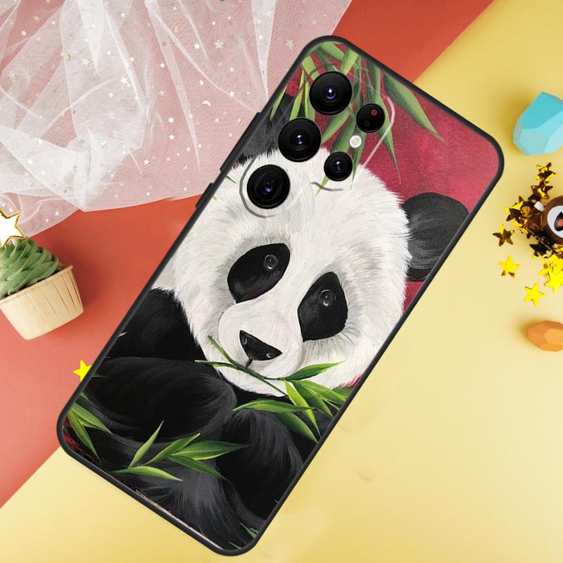 Panda Animal Cute Bear Phone Case For Samsung Galaxy S26 S25 Ultra S23 S21 S20 S22 S24 FE S10 Plus Cover Coque