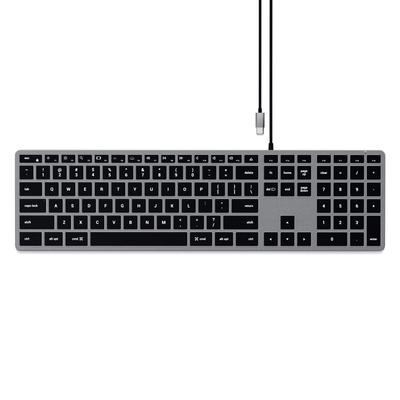 Satechi Slim W3 Проводная клавиатура с подсветкой и цифровой клавиатурой с американской раскладкой для MacBook Mac iPad Pro и USB-C (Совместимо с Pro, iMac, Mini и более поздними моделями) (3 зоны)