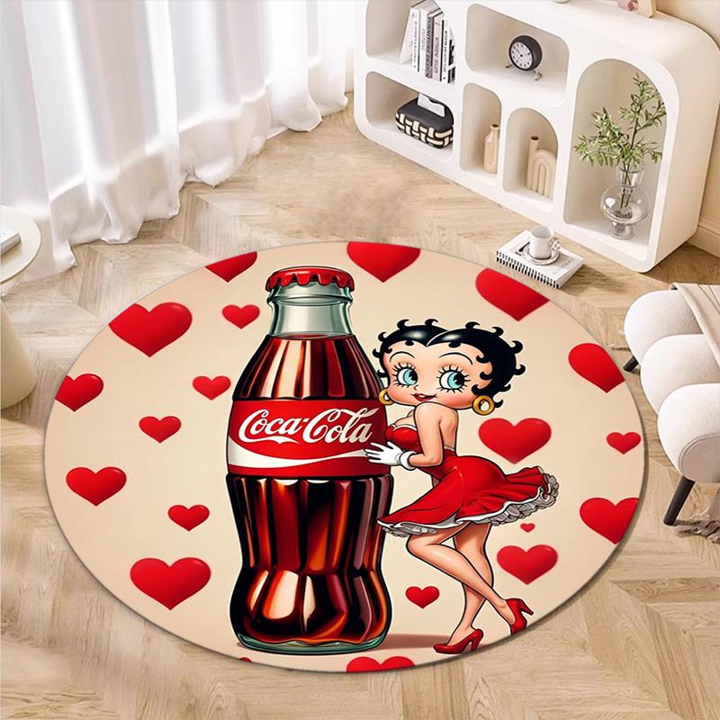 Christmas Gift Halloween Theme Bear Truck Coca Cola Round Carpet Soft Home Decoration Corridor Table and Chair Anti slip Outdoor Floor Mat Carpet H18