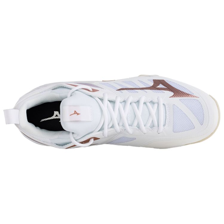 Mizuno Кроссовки для волейбола Wave Dimension Unisex Низкие Белый Розовое золото V1GC224036