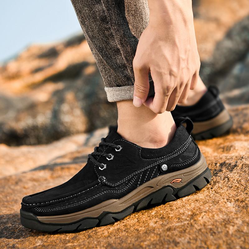 Outdoor Anti Slip and Wear-resistant Men's Workwear Shoes Fashionable New British Style Plus Size Mens Retro Casual Hiking Shoes
