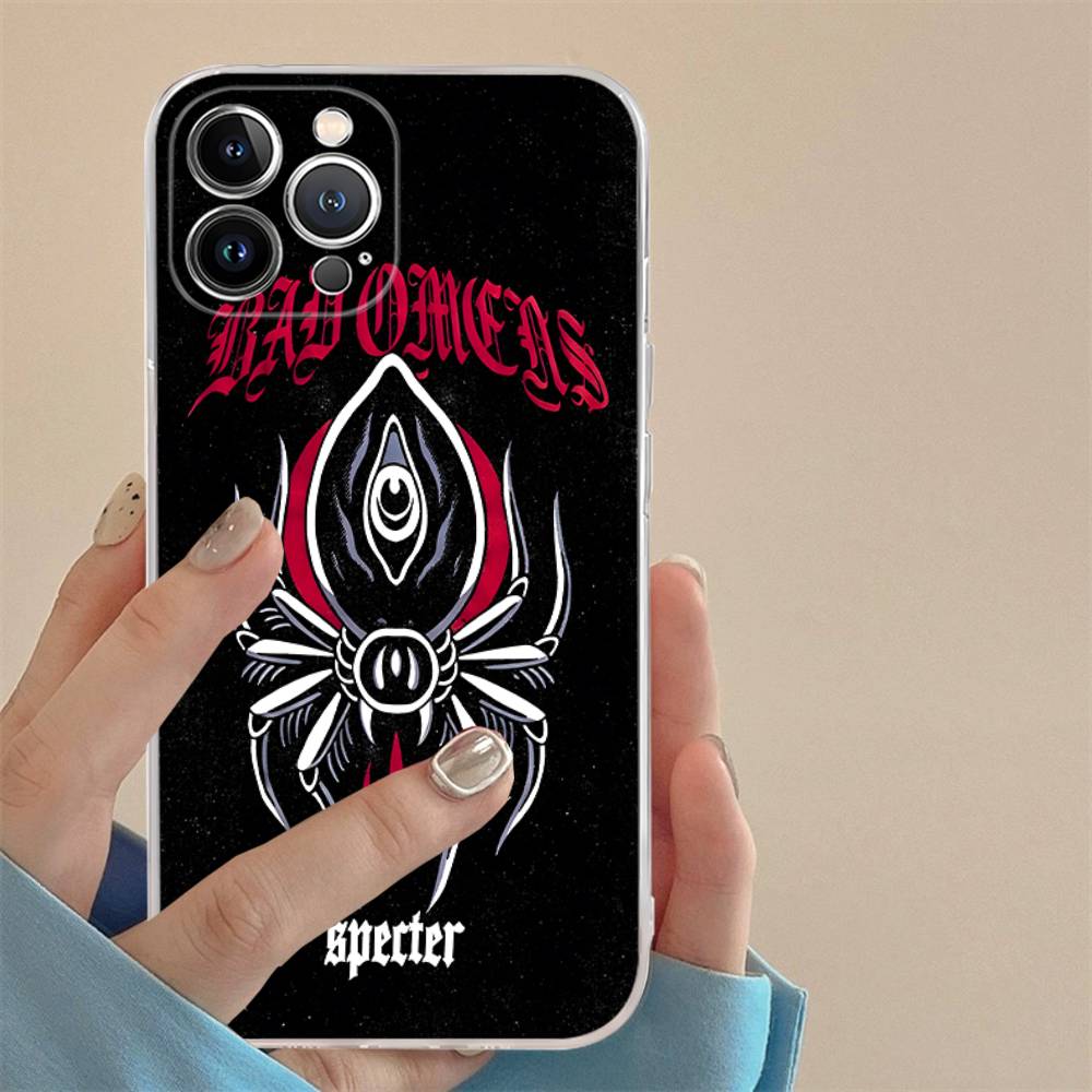 Прозрачный чехол для телефона с изображением музыкальной группы Bad Omens для IPhone 16 15 14 13 12 11 Pro Max Plus Мягкая накладка