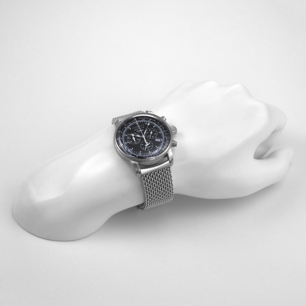 Watch Special Edition 100 Years 100th Anniversary Black Dial Stainless Steel Quartz 43MM Germany Watch Silver [Zeppelin] 7680-M2 Men's [Item]